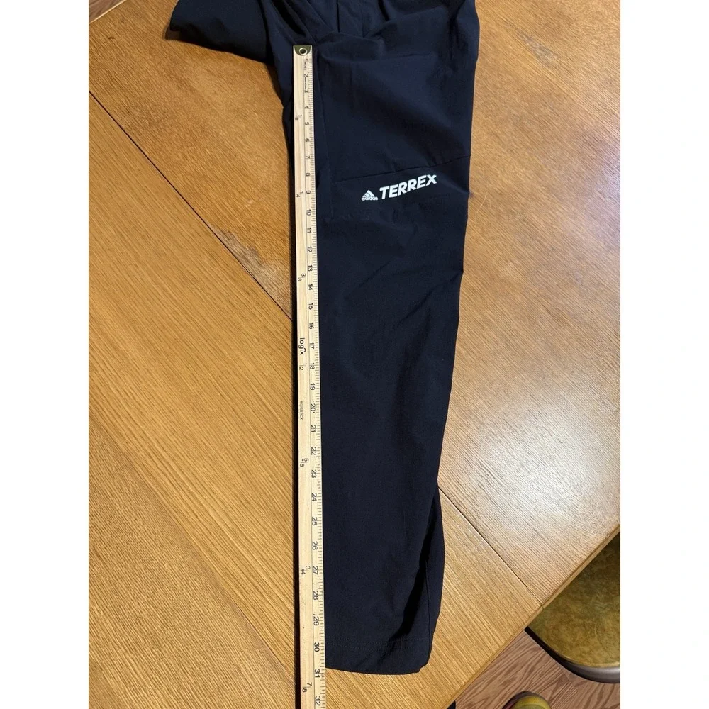 Adidas Terrex Pants Mens M (30x31) Black Hiking Trail Stretch Zip Pocket Outdoor
